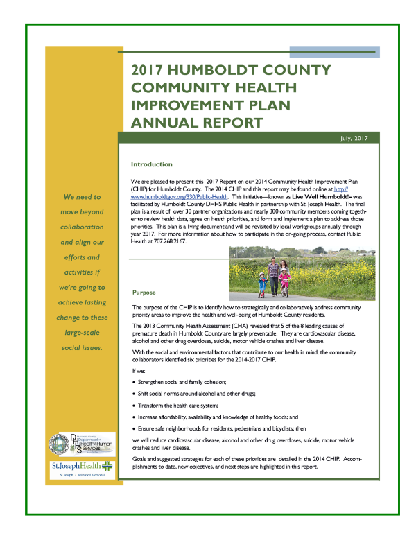Cover of the 2017 CHIP Annual Report